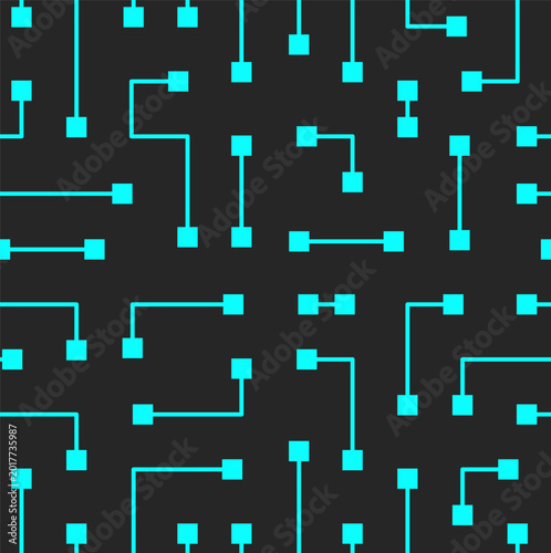 Electronic circuit board seamless cyber pattern. hi tech background texture