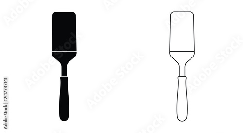 Cuadro en lienzo Pastry spatula silhouette on a white background