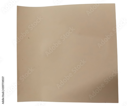 Vászonkép Textured beige kraft paper sheet with subtle gradient isolated on white backgrou