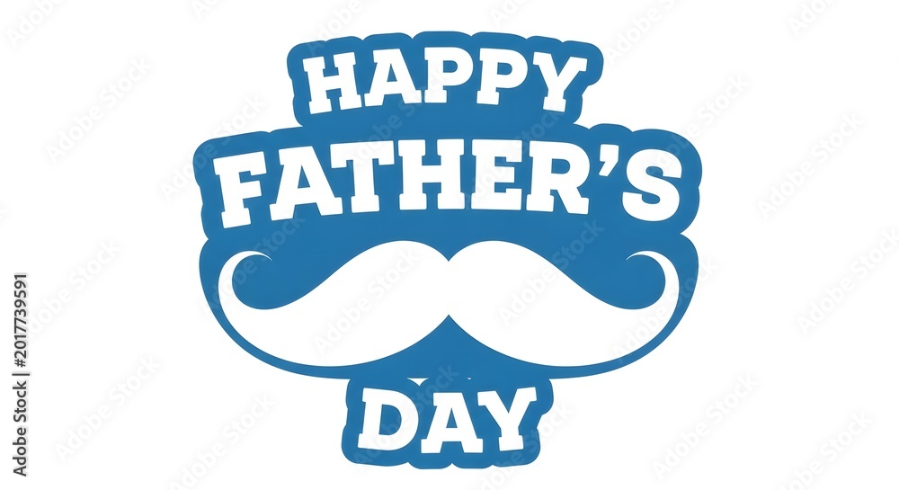 Obraz premium Happy father's day graphic with mustache design celebration concept