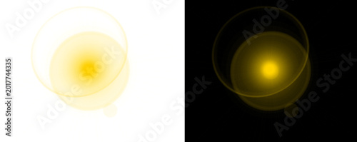 Canvas Print Glowing yellow light spot with transparent and transparent background options fo