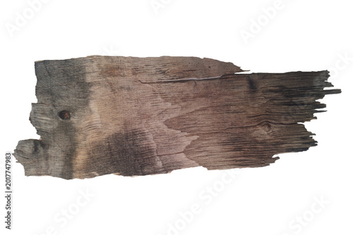 Weathered Rustic Wooden Plank Isolated on Transparent Background