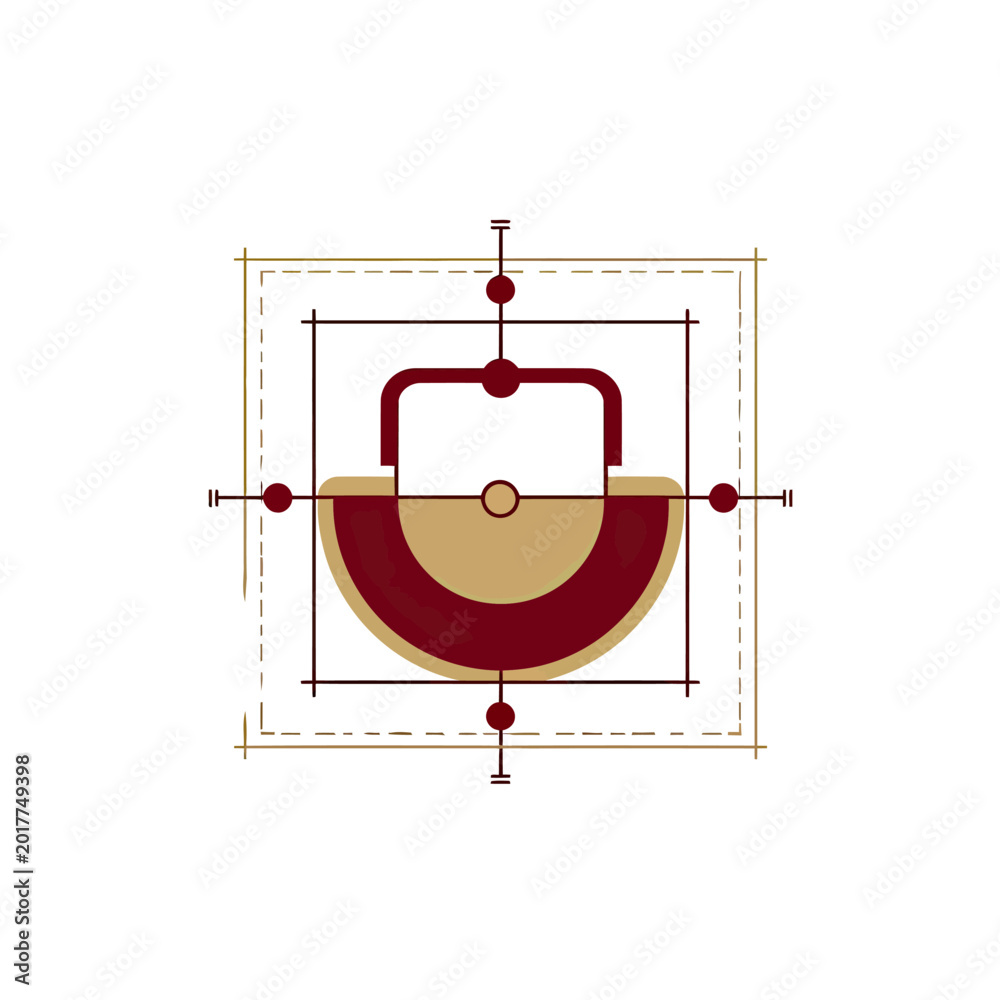 Fototapeta premium Geometric illustration of an abstract object with structured design elements