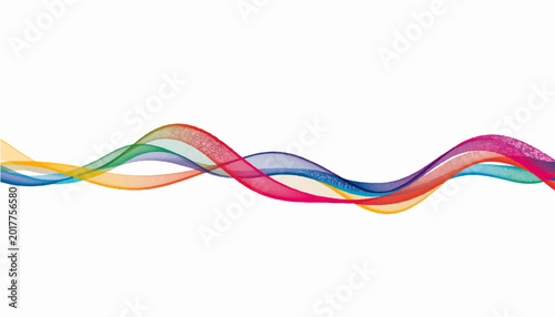 Tableau sur toile Colorful and elegant flowing wave ribbons, gracefully dance across the frame, each hue blending into the next, symbolizing dynamic harmony