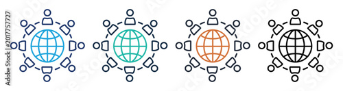 global network people communication icon on transparent background