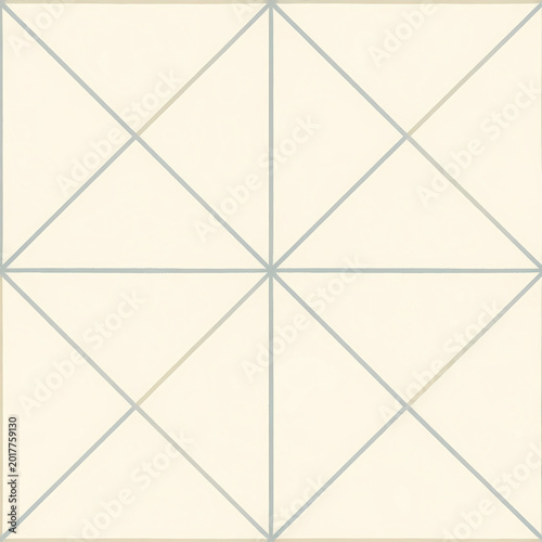 A geometric design made of squares and triangles arranged neatly. It features soft pastel colors and thin lines that connect the shapes Generative AI