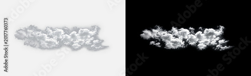 Bild auf Leinwand Long streaky cloud isolated on transparent background, realistic cirrostratus wi