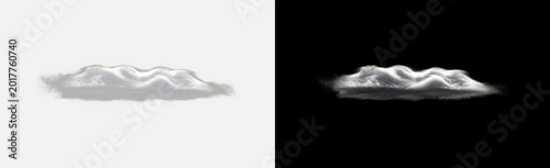 Bild auf Leinwand Thin wispy cloud isolated on transparent background, realistic altocumulus rippl