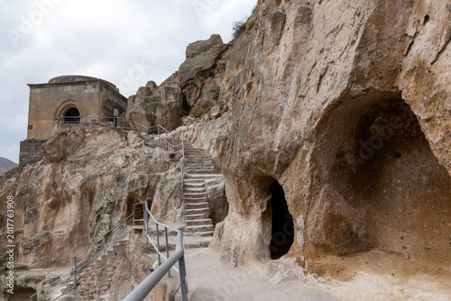 Buildings of Vardzia cave town and monastery complex in Georgia