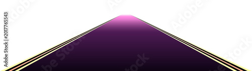 Empty highway road with dark purple asphalt converging at dusk. Isolated on transparent background