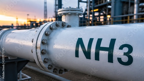 A close-up view of a metal pipeline labeled 