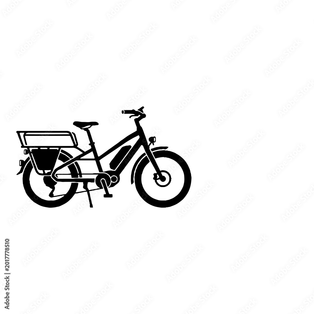 Obraz premium Electric bicycle with rear rack.