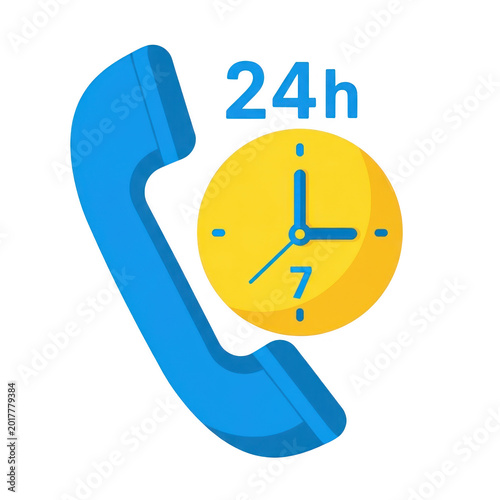 Twenty-four hour customer support service availability icon