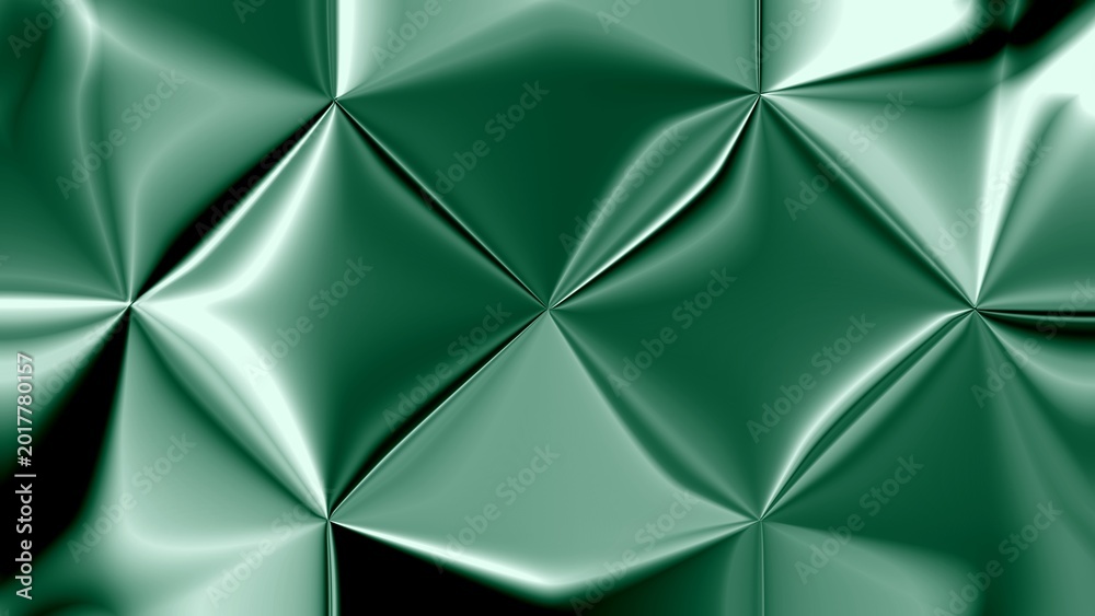 Fototapeta premium Emerald green tufted satin texture glossy quilted fabric abstract background