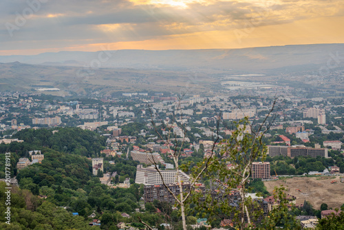 View of the mountains and Kislovodsk from the observation decks of the Kislovodsk Park