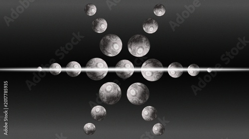 Foto Silver spheres on a black background