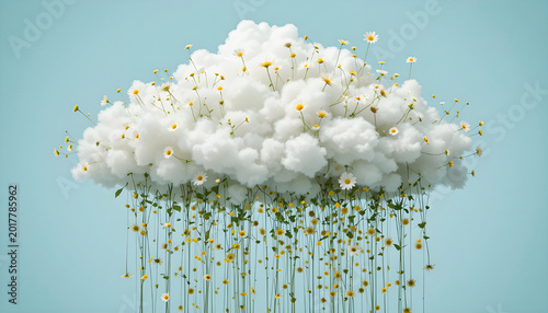 Daisies hanging from the cloud