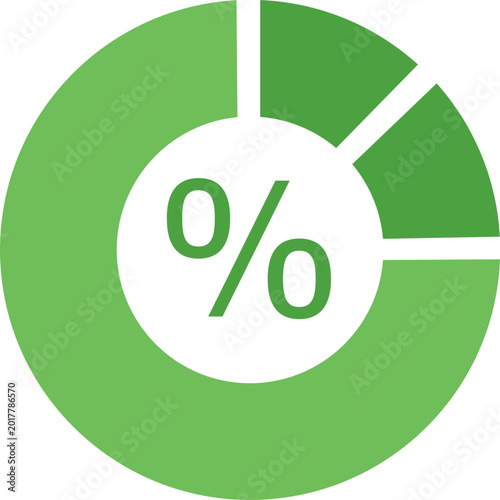 Bild auf Leinwand Donut Chart Icon for Percentage Distribution and Segmented Data Visualization
