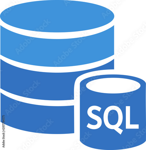 Foto Database Server Icon with SQL Text for Structured Data Storage and Management