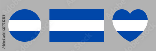 Free Download El Salvador round, heart, rectangular civil flag. Set of Flag of Salvador circle, rectangle, heart sticker, badge, icon, map pin, background. Salvadoran flag button. - GFXLoad