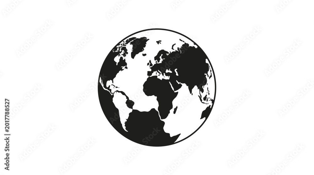 Obraz premium Earth silhouette against a white background high quality