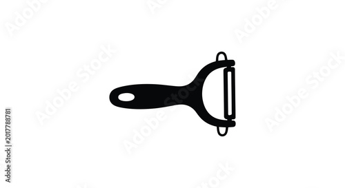 Fotografie Vegetable peeler silhouette on a white background