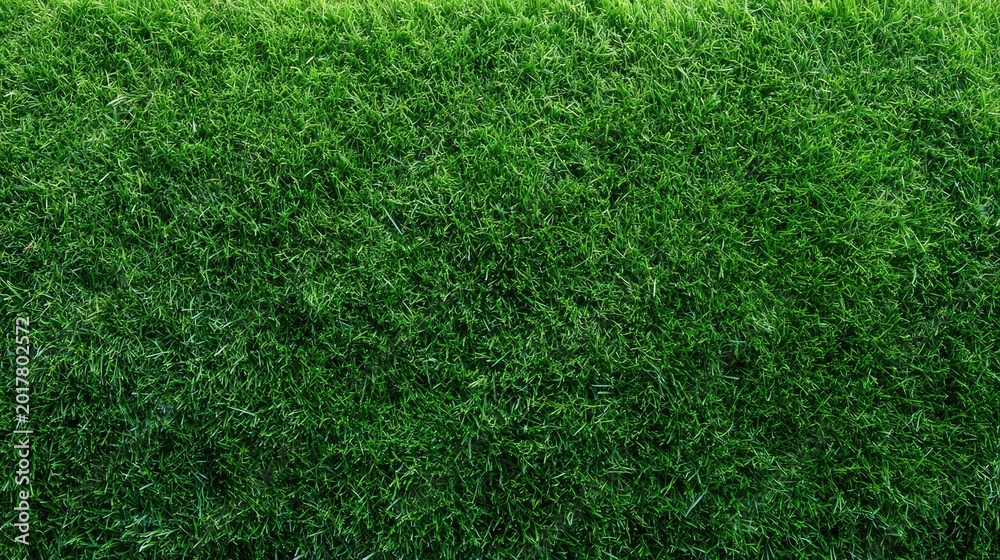 Obraz premium Close-up view of vibrant green, lush, artificial turf fibers