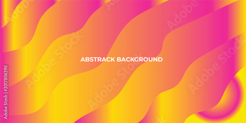 Abstract wavy pattern vibrant gradient background in pink and yellow