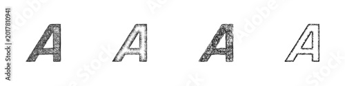 Cuadro en lienzo Sketch italic text icon design set