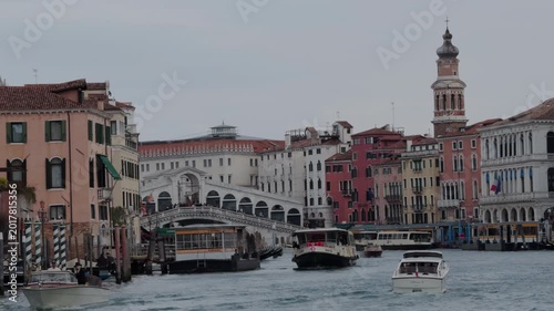 Moody Grand Canal View with Bridge of Sighs in Venice