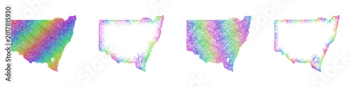 Bild auf Leinwand Rainbow sketch New South Wales map design set