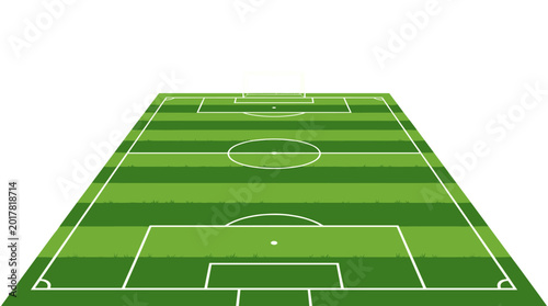 Foto Soccer Field: A meticulously manicured soccer field, its vibrant green grass and precisely marked lines a symbol of sportsmanship and dedication
