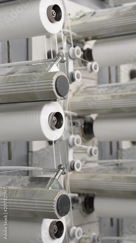 Industrial machine spinning polypropylene fiber spools