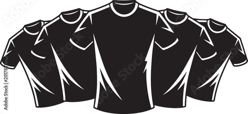 Tableau sur toile T shirt with apparel design group and row in outline style icons set for clothin