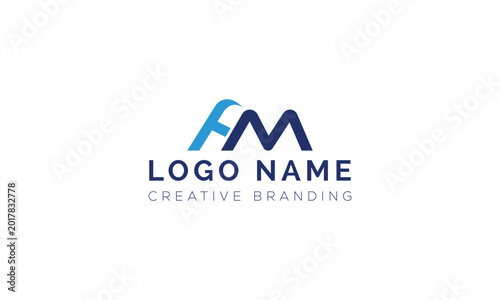 Konstfotografi Minimalist letter fm monogram logo design concept with monogram, branding