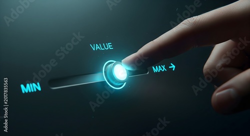 The concept of business value added Businessman touching virtual