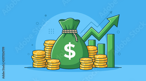 Increasing revenue through investment strategies business growth graphic design modern environment digital viewpoint