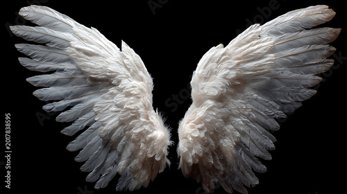 Pair of delicate white  angel wings