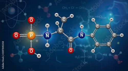 Molecular Structure of a Chemical Compound with Atoms and Bonds