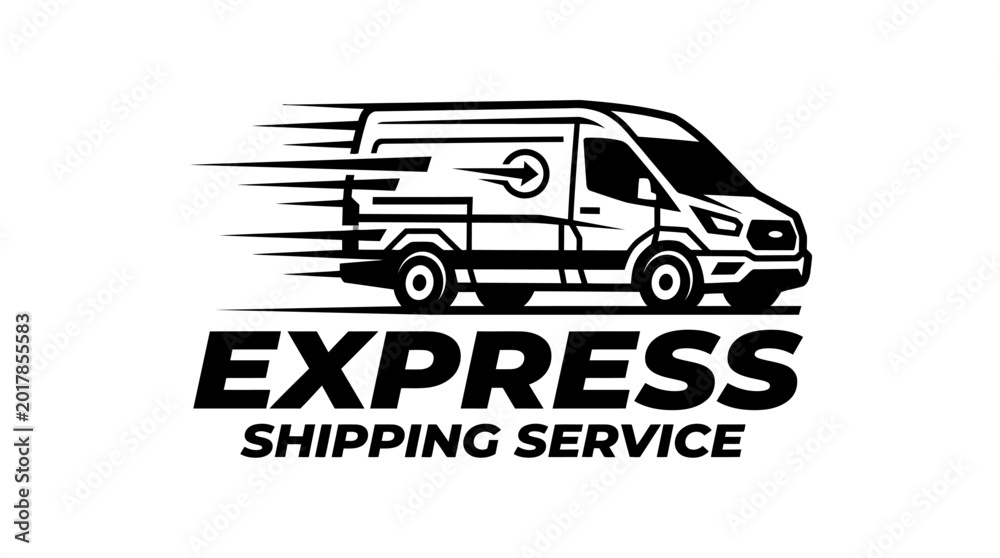Obraz premium A delivery van speeds along the road for express shipping service