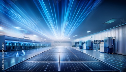 efficient led lighting illuminates factory showcasing modern bright industrial technology