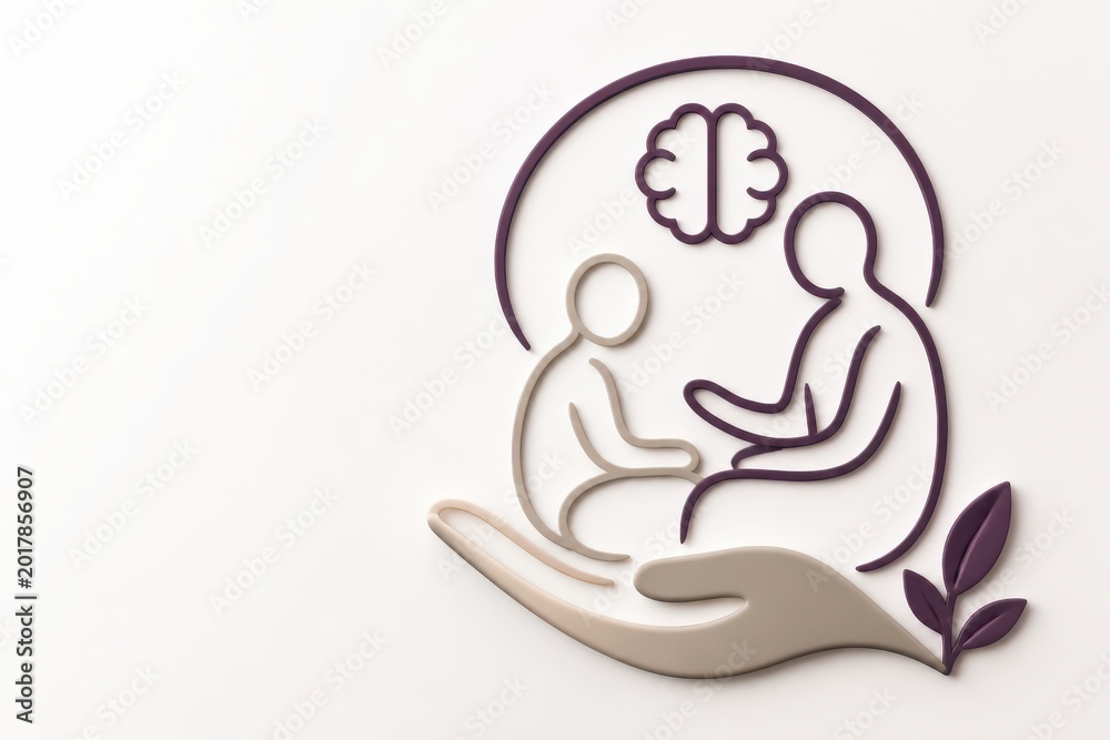 Fototapeta premium Business coaching and consulting support concept with people in hand holding brain icon for guidance strategy and problem solving