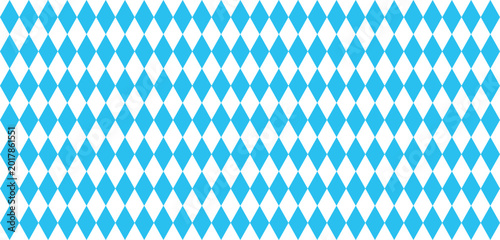 Traditional Bavarian blue and white lozenge seamless pattern for Oktoberfest background
