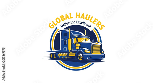 Photos Modern Truck Logo: Global Haulers Delivering Excellence, Transportation & Logist