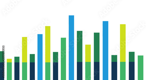 Colorful bar chart showing data trends over time.