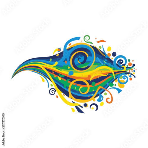 Colorful abstract swirling design with organic shapes and patterns.