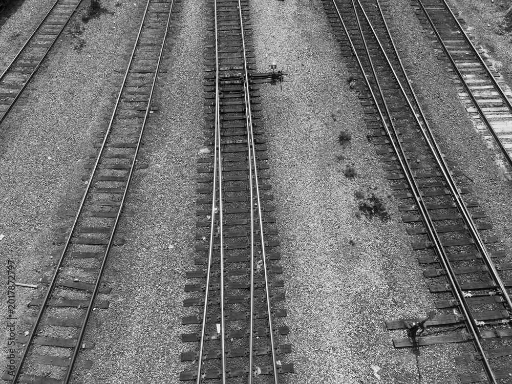 Fototapeta premium railway Tracks Black and White