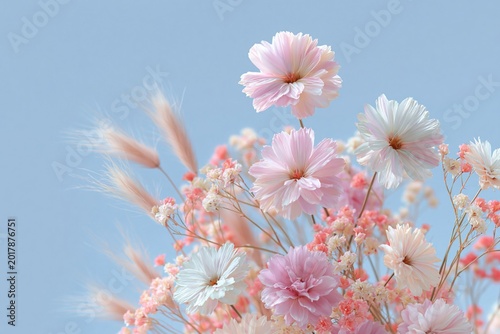 floral background with soft pastel colors minimal design raw photography copy space