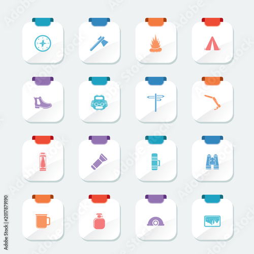 Photos Bright Tourism and Holiday icons - Vector Icon Set