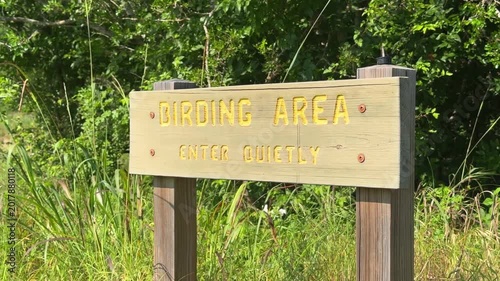 Bird Watching Area Entrance in Wildlife Nature Preserve